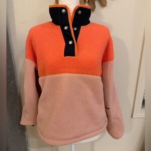 🌺 Cozy Coral Chic! The North Face Cragmont Fleece Mock Neck Pullover – Small
